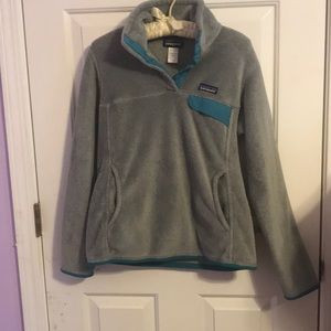 Patagonia gray jacket.